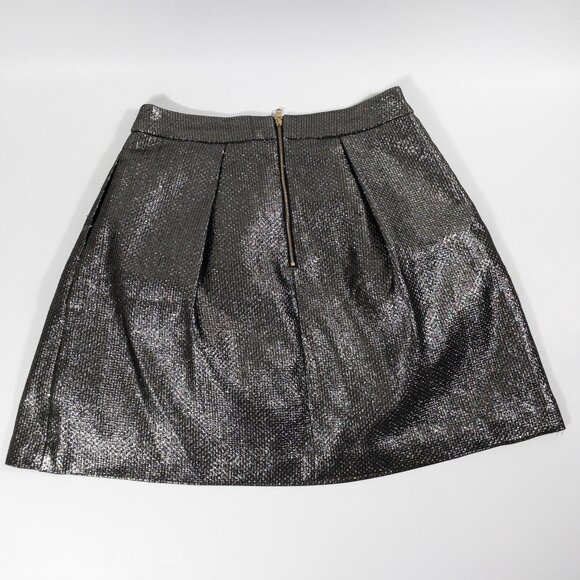 Trina Turk Metallic Gold Textured Mini Skirt Pleated Size 6 2000's Indie Twee - Picture 3 of 7